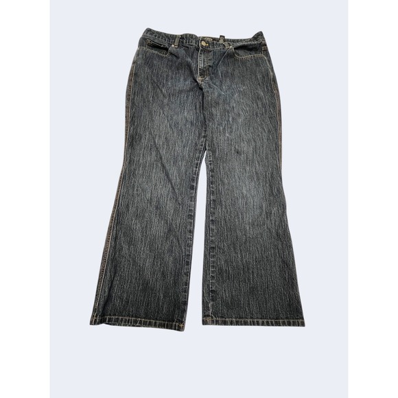 Chicos Denim Women Size 3 Short Bootcut Jeans Embellished Pockets Blue Stretch - Picture 3 of 10